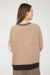 Colorblock Front Sweater - Khaki/Multi