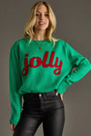 "Jolly" Crewneck Sweater - Green/Red