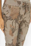 Floral Print Crinkle Jogger Pant - Taupe