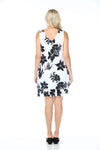 Hibiscus Sleeveless Layered Dress - Black/Wht