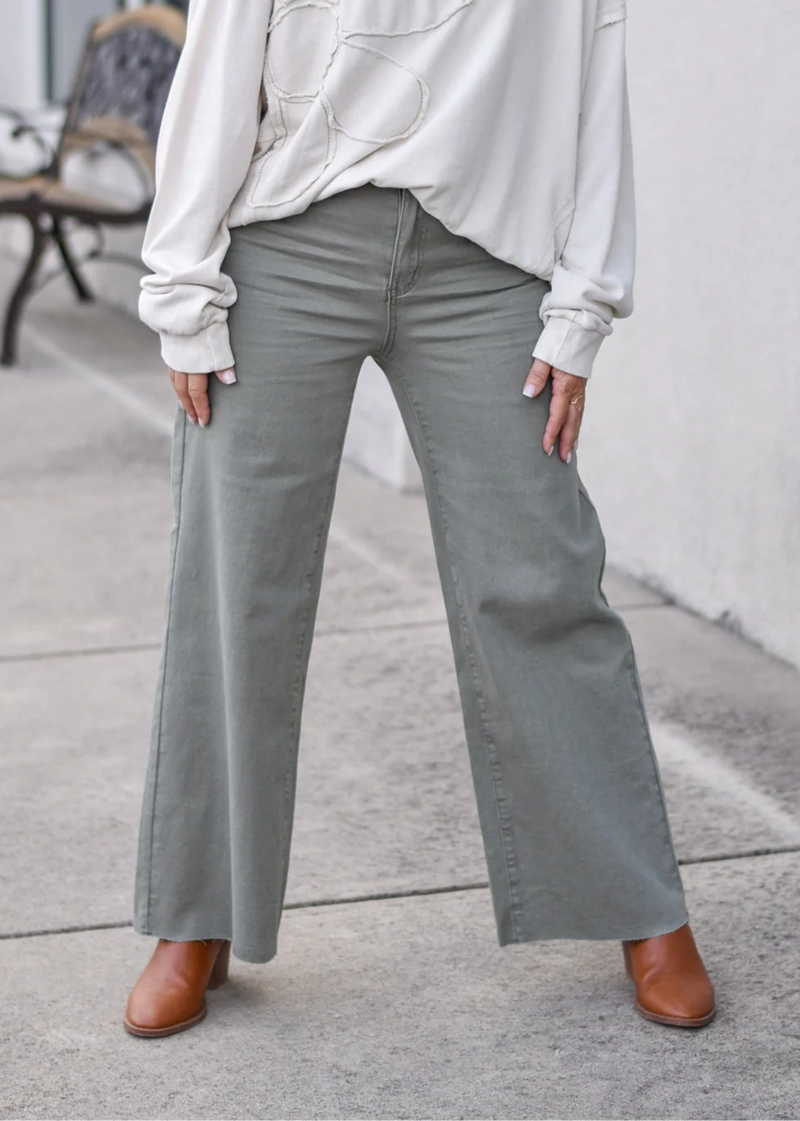 Stretch Twill Denim Pant - Ash Olive