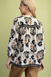 Decorative Detail Trim Top - Black