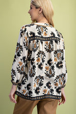 Decorative Detail Trim Top - Black