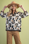 Decorative Detail Trim Top - Black