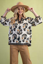 Decorative Detail Trim Top - Black