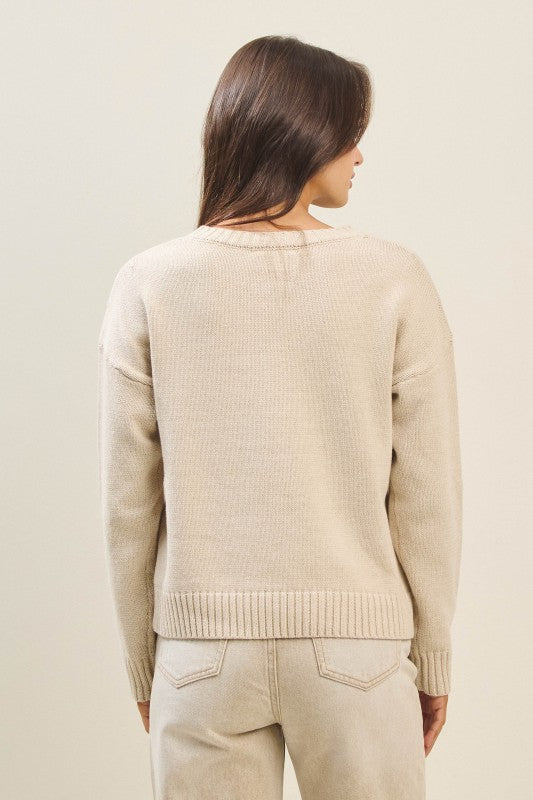 Dachshund Dog Sweater - Natural