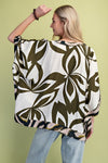 Draped Dolman Sleeve Top - Olive