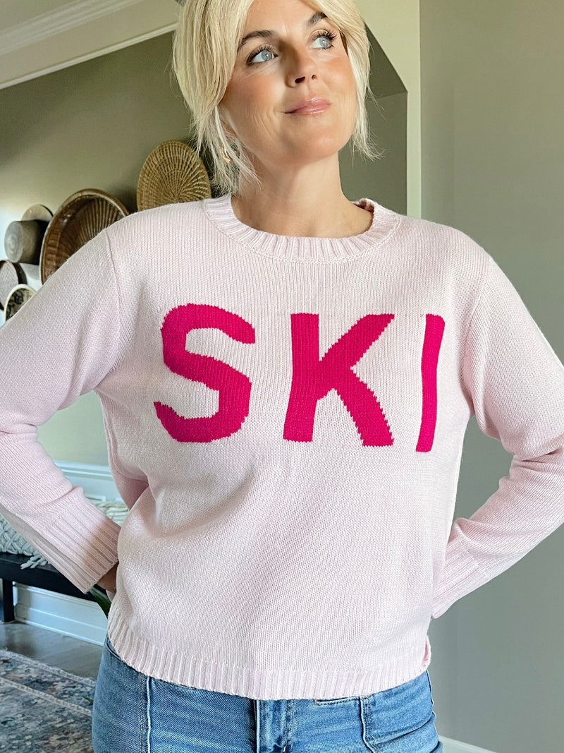 Crewneck Ski Sweater - Pink/Fuchsia