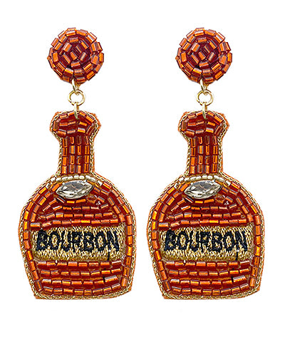 E389 - Beaded Bourbon Bottle