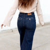 JB88716 High Waist Wide Leg Crop - Dk. Denim