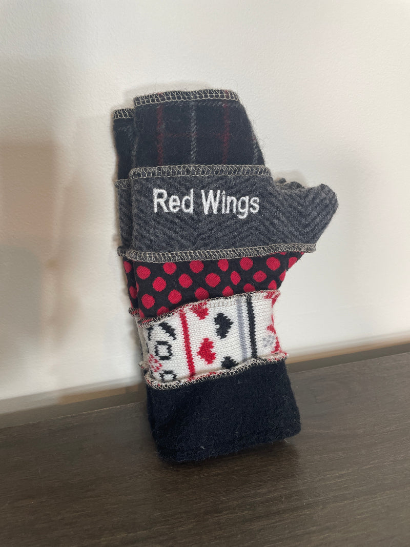 Wear-It-Again Fingerless Wool - "Red Wings"