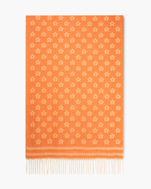 Petunia Striped Border Scarf - Orange