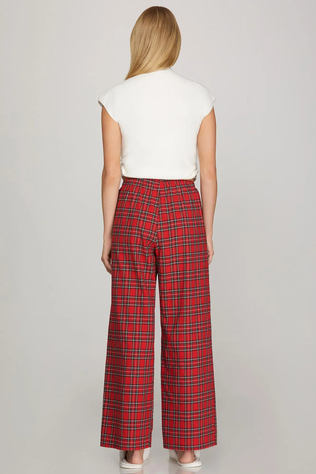 Flannel Plaid Lounging Pant - Red