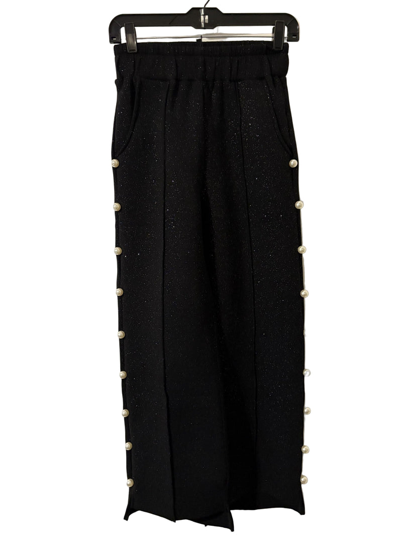 Francine Pearl Pant - Black Glitter