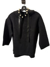 Francine Pearl Hoodie Top - Black Glitter