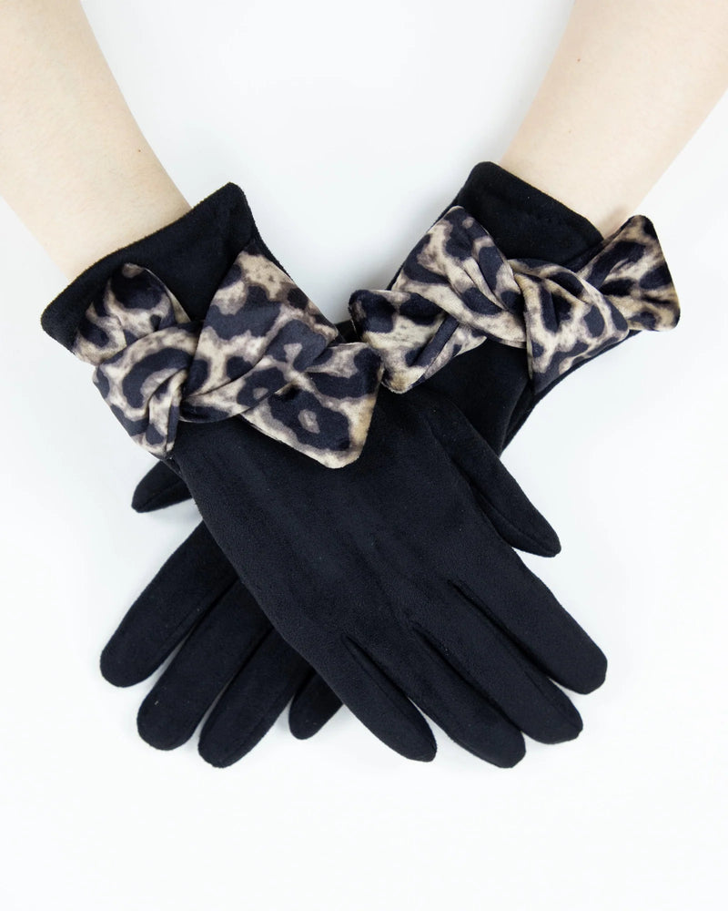 Leopard Knot Glove - Black/Khaki