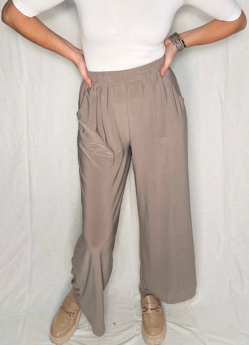 Wide Leg Flowy Pant - Taupe