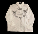 Papillion Paris Button-Down Top - White