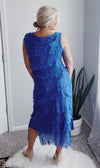 Full Length Silkiness Dress - Royal Blue