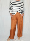 Front Pleat Wide Leg Pant - Camel