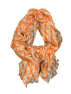 Crystalline Print Oblong Scarf - Peach
