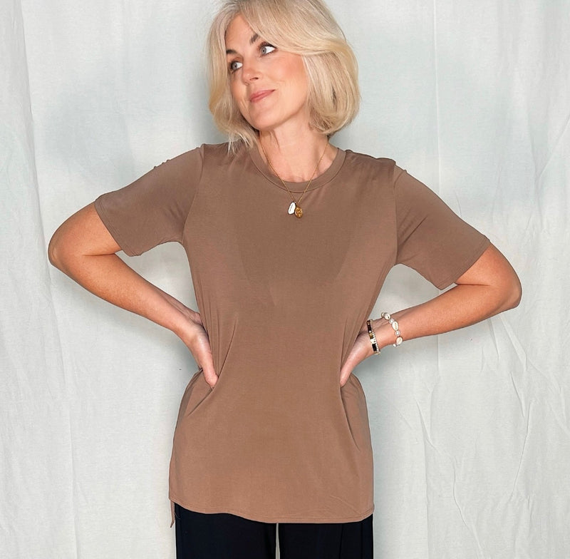 Modal Short Sleeve T-Shirt - Taupe