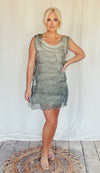 Silkiness Short Dress - Sage