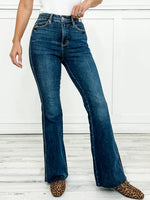 JB8882 - HW Shield Back Flare Jean - Dk Denim