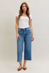 JB82684 HW Wide Crop Raw Edge Jean - Med