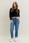 JB82685 MR Boyfriend Cuffed Jean - Med
