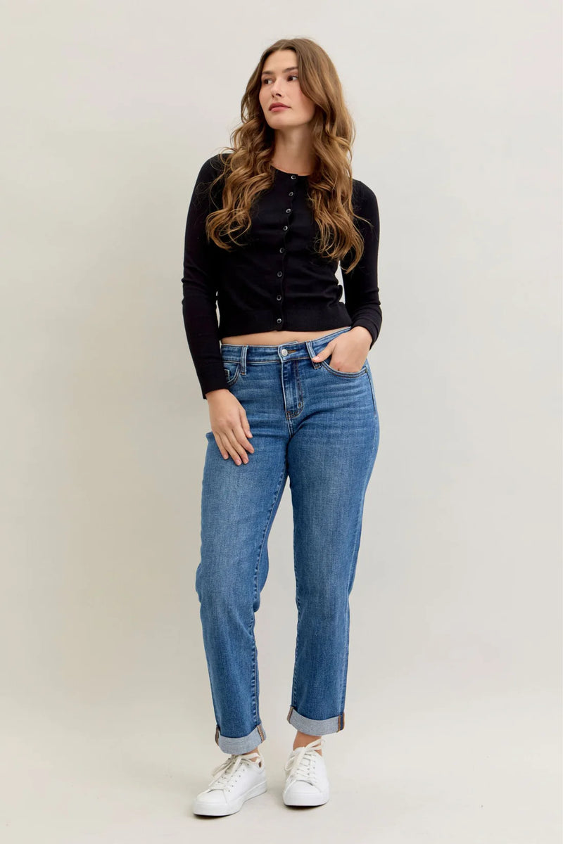 JB82685 MR Boyfriend Cuffed Jean - Med
