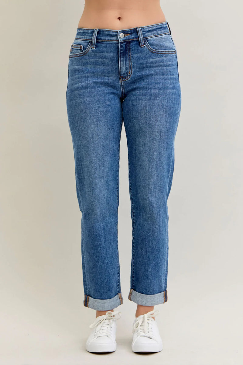 JB82685 MR Boyfriend Cuffed Jean - Med