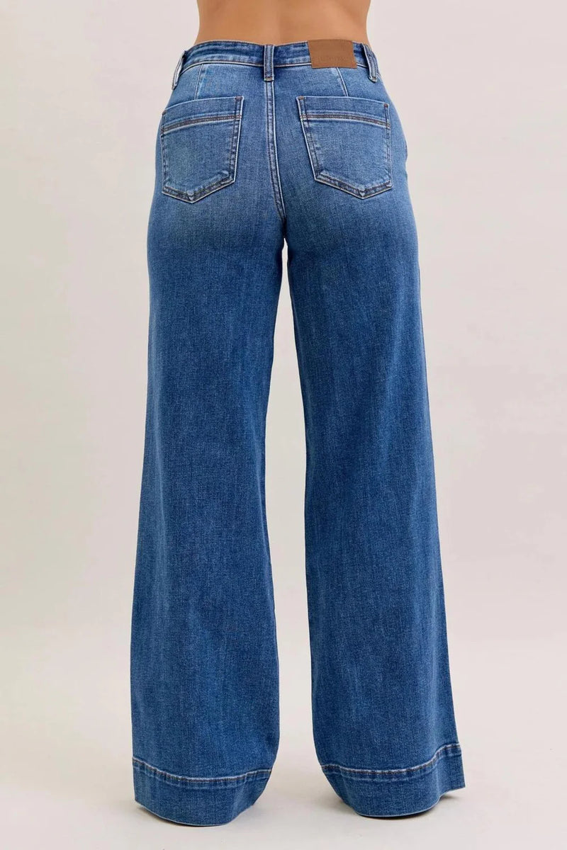 JB82674 MR Trouser Retro Wide Jean - Dk. Denim