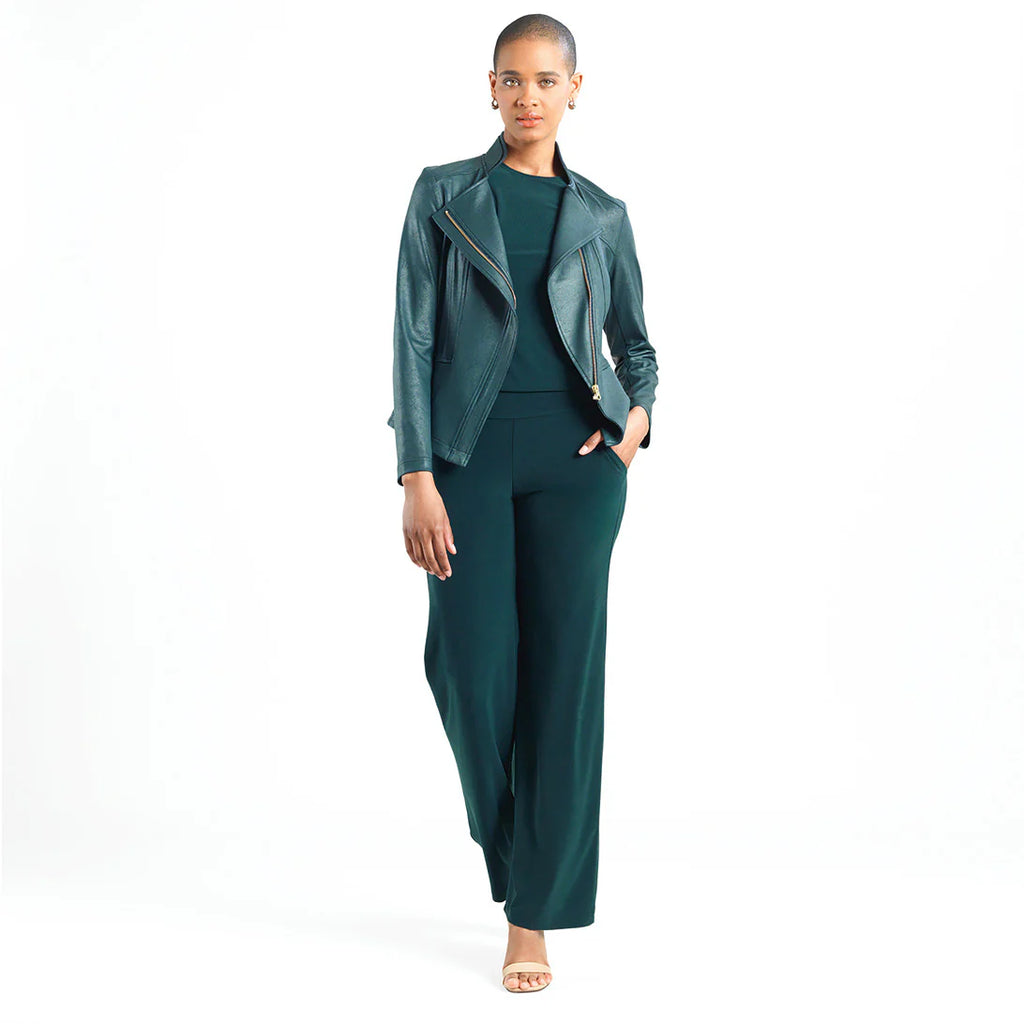 Signature Wide Leg Pocket Pant - Hunter Green