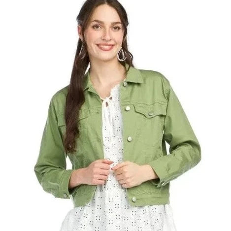 Denim Stretch Jacket - Soft Sage