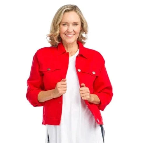 Denim Stretch Jacket - Red