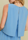 Sleeveless Double Layer Top Dress - Lt. Blue