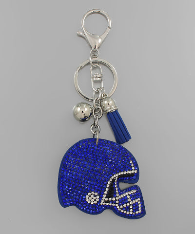 Blingy Royal Blue Helmet Keychain