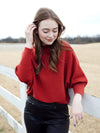 Slouchy Sweater - Cherry Red