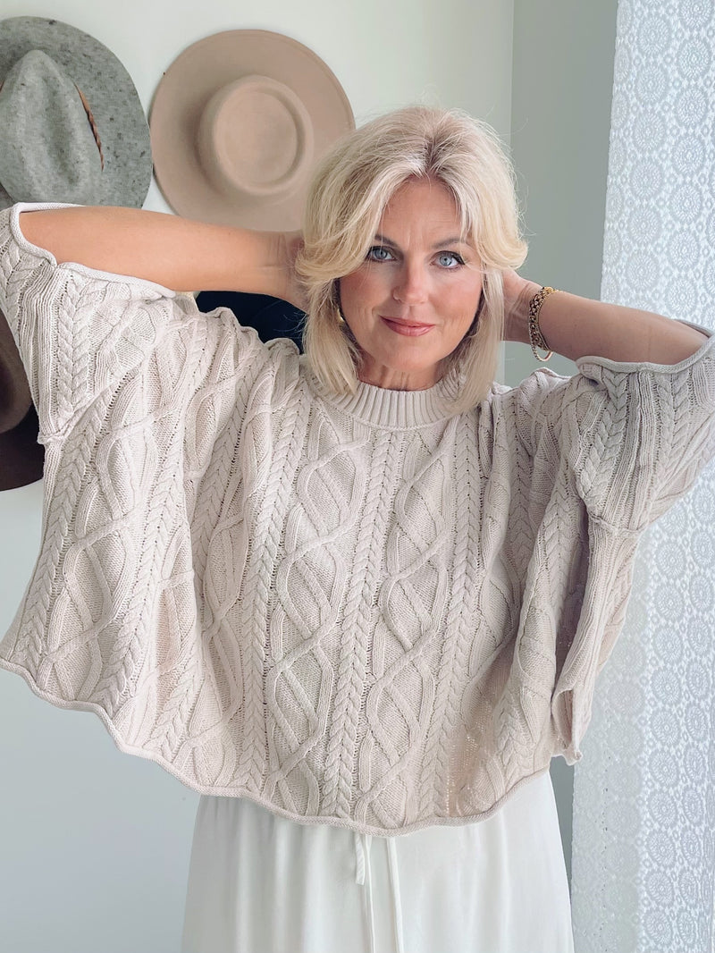 Knitted Sailors Knot Sweater - Sand