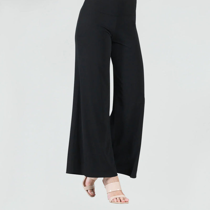 Signature Long Palazzo Pant - Black