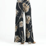 Mum Blossom Long Palazzo Pant - Black