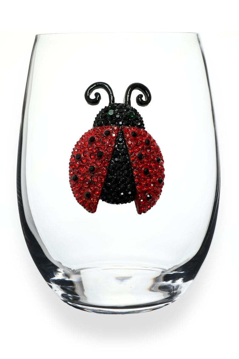 QJ Stemless Wine Glass - Ladybug