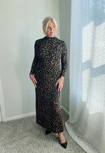 Leopard Knit Long Sleeve Top - Khaki/Black