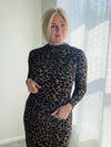 Leopard Knit Long Sleeve Top - Khaki/Black
