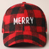 Buffalo Plaid "Merry" Ball Cap - Red
