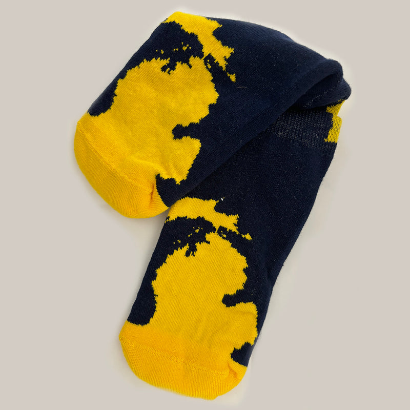 Michigan Maize/Blue Ankle Socks