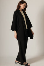 Modal Open Front Cardigan - Black