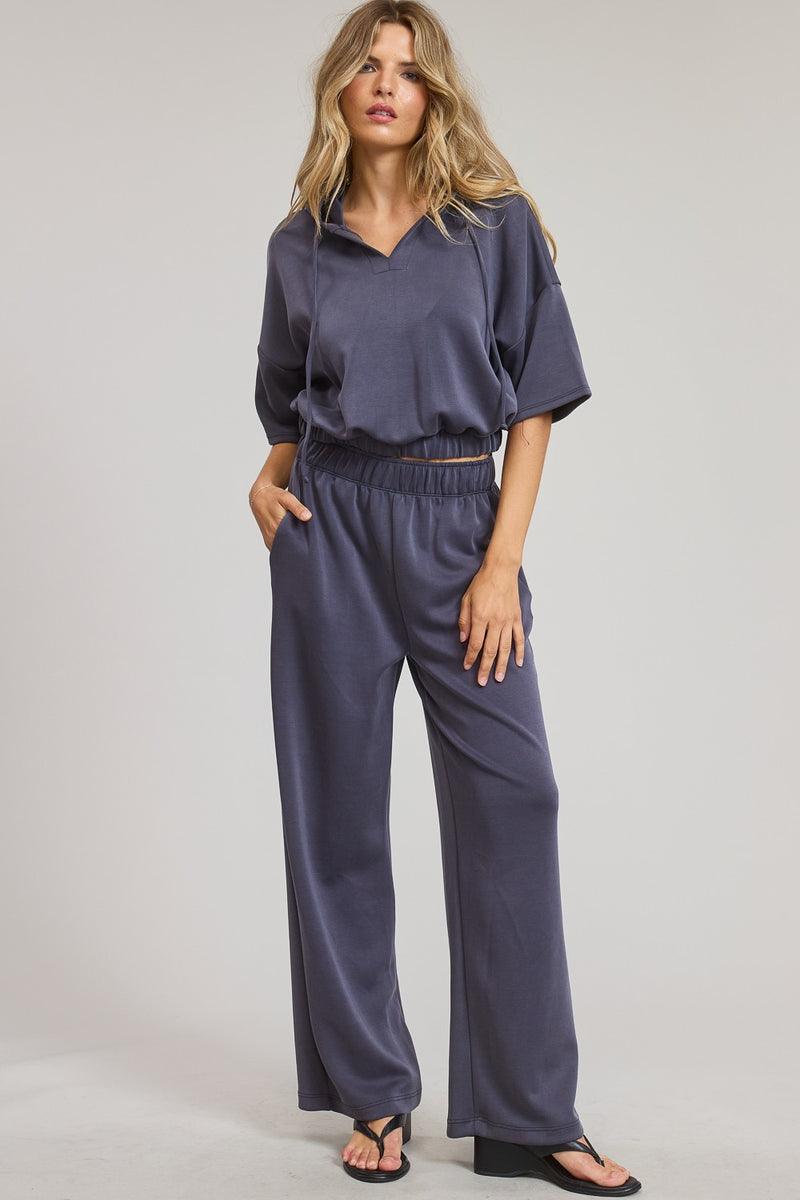 Modal Elastic Waist Pants - Graphite