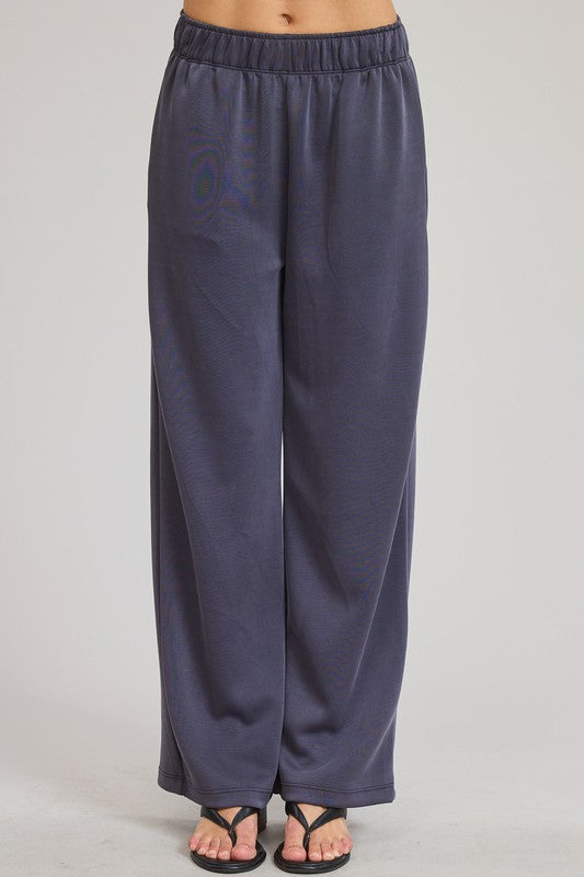 Modal Elastic Waist Pants - Graphite